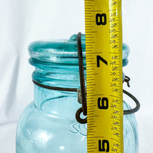 Load image into Gallery viewer, Vintage to Antique 1923-1933 Blue-Tinted Ball Ideal Mason Jar with Original Lid
