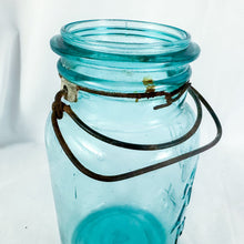 Load image into Gallery viewer, Vintage to Antique 1923-1933 Blue-Tinted Ball Ideal Mason Jar with Original Lid
