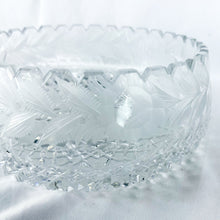 Load image into Gallery viewer, Vintage 8.5&quot; Rose Pattern Crystal Bowl
