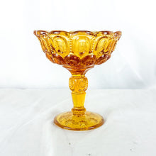 Load image into Gallery viewer, Vintage Moon &amp; Stars Amber Glass Candy Dish

