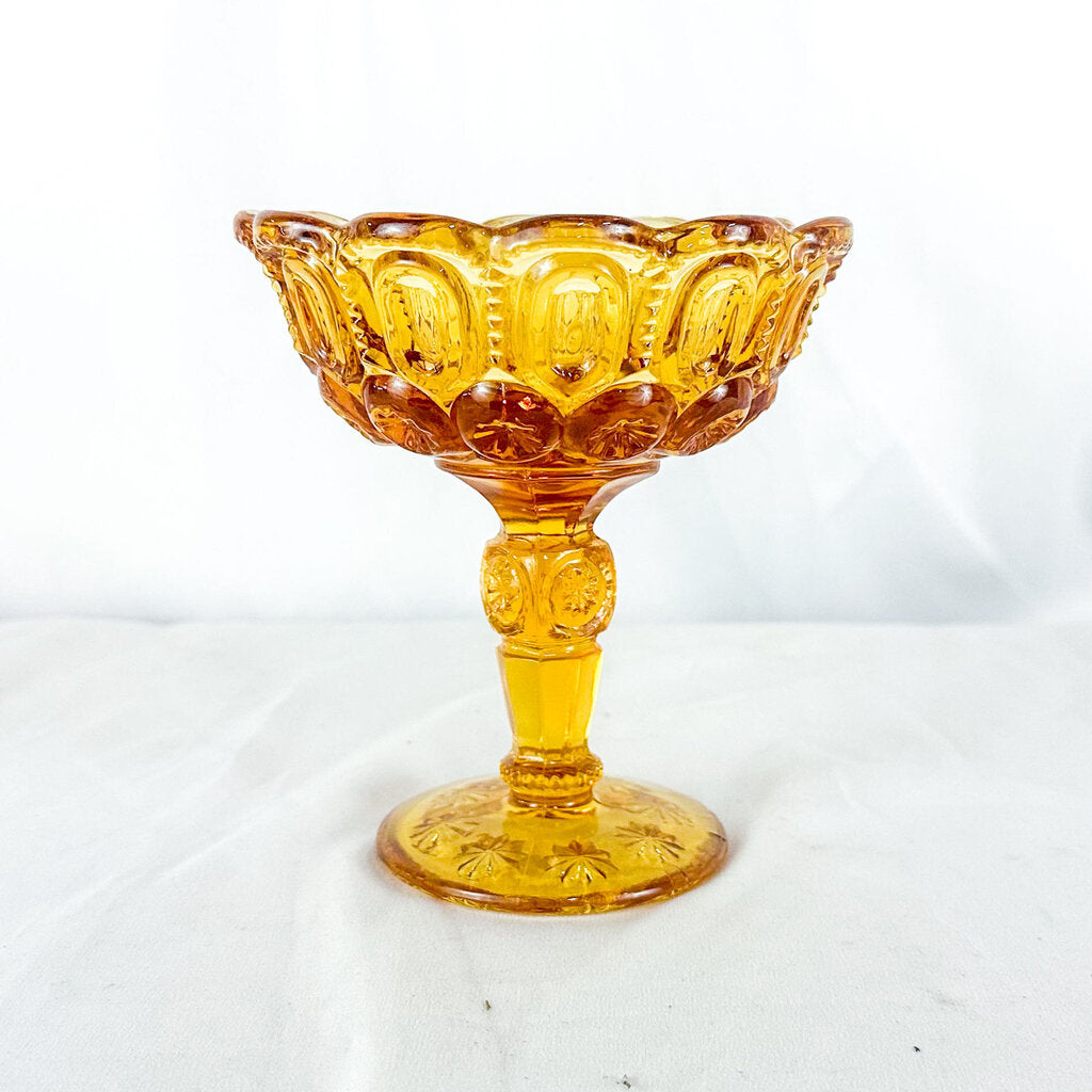 XL 12” Amber popular Moon and Star Glass Candy Dish