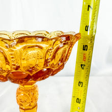 Load image into Gallery viewer, Vintage Moon &amp; Stars Amber Glass Candy Dish
