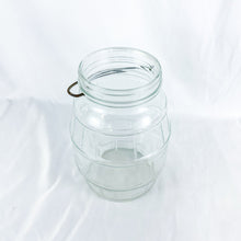 Load image into Gallery viewer, Vintage Hoosier Style Barrel Canister Glass Jar
