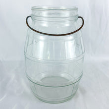 Load image into Gallery viewer, Vintage Hoosier Style Barrel Canister Glass Jar
