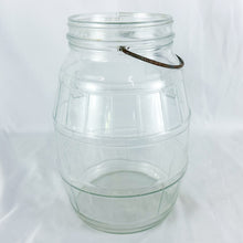 Load image into Gallery viewer, Vintage Hoosier Style Barrel Canister Glass Jar
