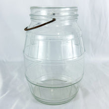 Load image into Gallery viewer, Vintage Hoosier Style Barrel Canister Glass Jar
