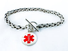 Load image into Gallery viewer, Vintage Sterling Silver "Fatally Allergic All Local Anesthetics" Medical ID Bracelet
