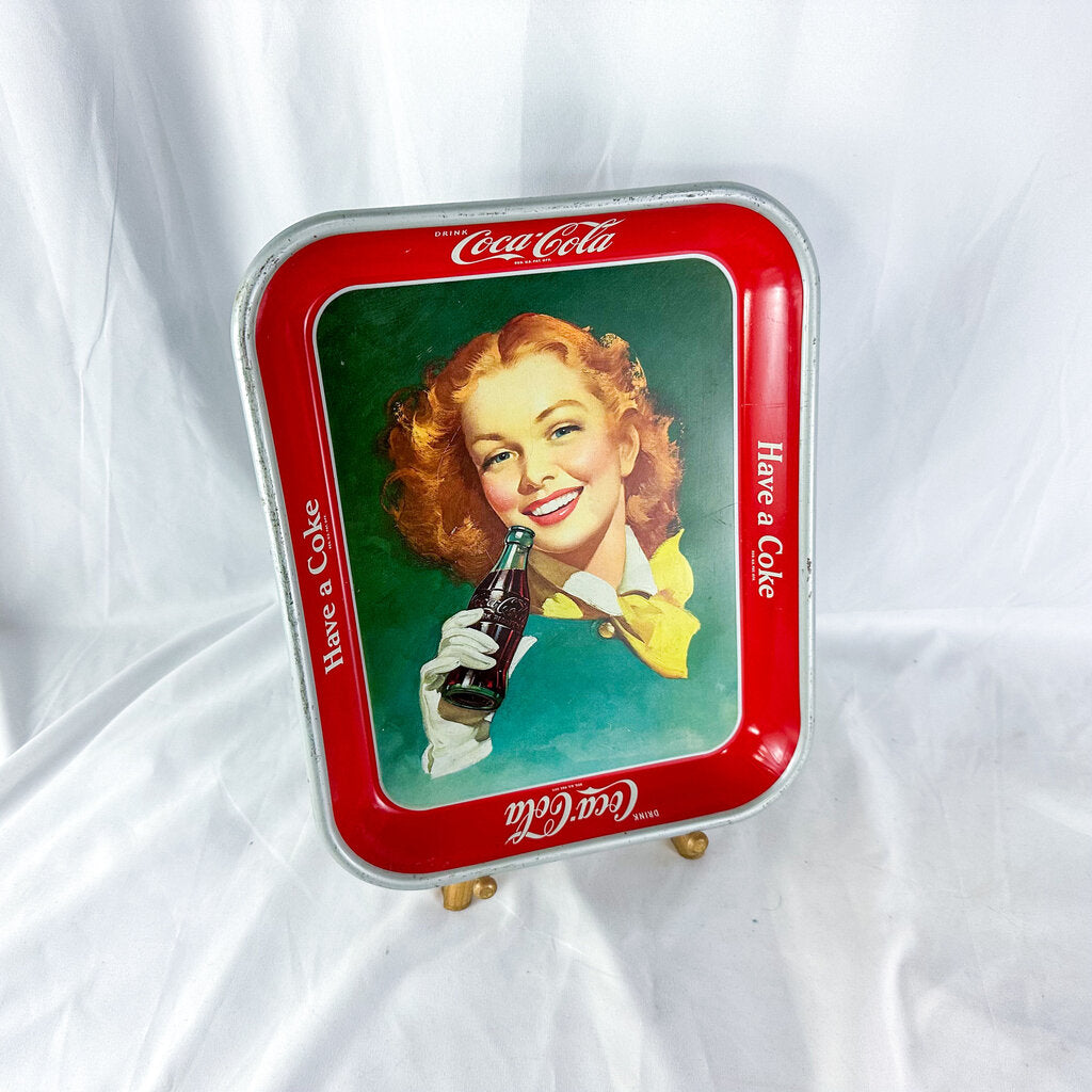 Authentic 1952 Coca-Cola Girl Metal Serving Tray