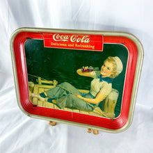 Load image into Gallery viewer, Authentic 1940 Coca-Cola Girl Metal Serving Tray
