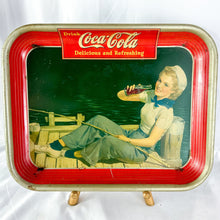 Load image into Gallery viewer, Authentic 1940 Coca-Cola Girl Metal Serving Tray
