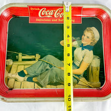 Load image into Gallery viewer, Authentic 1940 Coca-Cola Girl Metal Serving Tray
