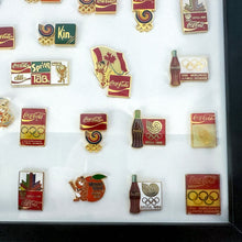 Load image into Gallery viewer, 1988 Framed Coca-Cola Seoul Korea Olympics Pin Display
