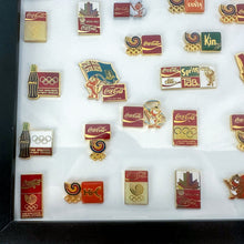 Load image into Gallery viewer, 1988 Framed Coca-Cola Seoul Korea Olympics Pin Display
