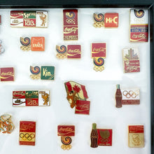 Load image into Gallery viewer, 1988 Framed Coca-Cola Seoul Korea Olympics Pin Display
