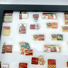 Load image into Gallery viewer, 1988 Framed Coca-Cola Seoul Korea Olympics Pin Display
