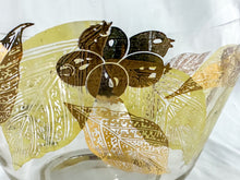 Load image into Gallery viewer, Vintage Mid-Century Modern Serving Bowl with Gold &amp; Cream Leaves
