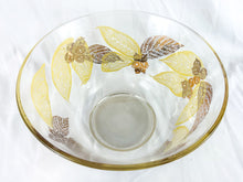 Load image into Gallery viewer, Vintage Mid-Century Modern Serving Bowl with Gold &amp; Cream Leaves
