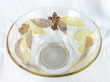 Load image into Gallery viewer, Vintage Mid-Century Modern Serving Bowl with Gold &amp; Cream Leaves
