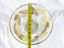 Load image into Gallery viewer, Vintage Mid-Century Modern Serving Bowl with Gold &amp; Cream Leaves
