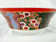 Load image into Gallery viewer, Vintage Saji Japan China Floral Dragon Design 9 Inch Bowl
