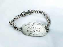 Load image into Gallery viewer, Vintage USNR O Sterling Silver ID Bracelet, 1940s
