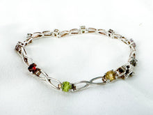 Load image into Gallery viewer, Bracelet, Sterling Silver, Various Gemstones, Marked PAJ China
