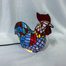 Load image into Gallery viewer, Vintage Stained Glass Style Rooster Lamp
