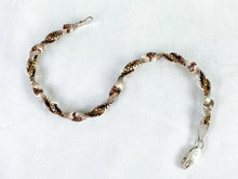 Load image into Gallery viewer, Vintage 7" Sterling Silver Bi-Tone Twist &amp; Box Double Chain Bracelet

