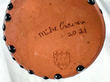 Load image into Gallery viewer, Large Mike Craven Signed Brown Ugly Face Jug with Big Round Blue Eyes
