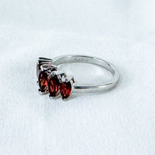 Load image into Gallery viewer, Vintage Karis Sterling Silver and 5-Stone Garnet Ring, Size 7

