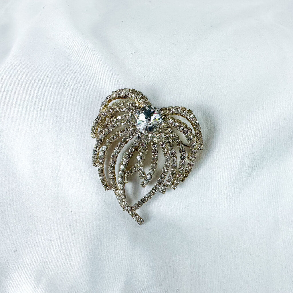 Vintage Faux Diamond Abstract Firework Brooch