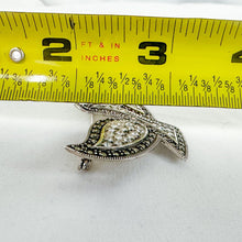 Load image into Gallery viewer, Vintage Sterling Silver &amp; Marcasite Dove Brooch
