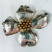 Load image into Gallery viewer, Vintage Sterling Silver Dogwood Flower Brooch/Pendant
