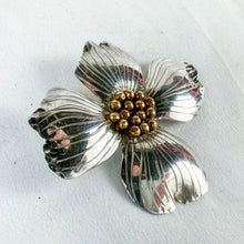 Load image into Gallery viewer, Vintage Sterling Silver Dogwood Flower Brooch/Pendant
