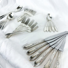 Load image into Gallery viewer, Vintage Oneida Heirloom Sterling Silver Virginia Pattern Flatware Set, 30 pcs.
