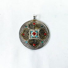 Load image into Gallery viewer, Vintage Sterling Silver Tibetan Mandala Medallion Pendant, Pendant Only, No Chain
