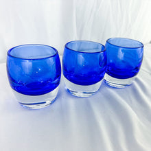 Load image into Gallery viewer, Vintage Cobalt Blue Heavy Candle Holder 3 Piece Set
