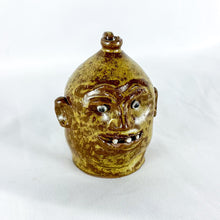 Load image into Gallery viewer, Signed Marvin Bailey Mini Tan &amp; Brown 3-Teeth Ugly Face Jug
