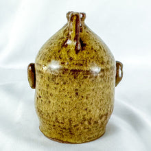 Load image into Gallery viewer, Signed Marvin Bailey Mini Tan &amp; Brown 3-Teeth Ugly Face Jug
