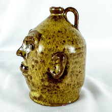 Load image into Gallery viewer, Signed Marvin Bailey Mini Tan &amp; Brown 3-Teeth Ugly Face Jug
