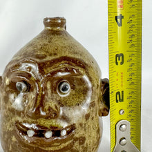 Load image into Gallery viewer, Signed Marvin Bailey Mini Tan &amp; Brown 3-Teeth Ugly Face Jug
