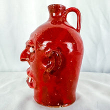 Load image into Gallery viewer, Signed Marvin Bailey Mini Red 6 Top Row Teeth Ugly Face Jug
