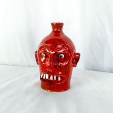 Load image into Gallery viewer, Signed Marvin Bailey Mini Red 6 Top Row Teeth Ugly Face Jug
