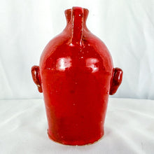 Load image into Gallery viewer, Signed Marvin Bailey Mini Red 6 Top Row Teeth Ugly Face Jug
