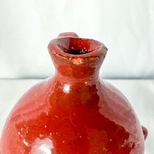 Load image into Gallery viewer, Signed Marvin Bailey Mini Red 6 Top Row Teeth Ugly Face Jug
