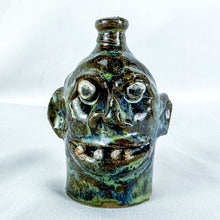 Load image into Gallery viewer, Signed Marvin Bailey Tiny Dark Blue Bug-Eyed 3.5 Teeth Ugly Face Jug
