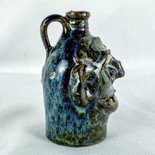 Load image into Gallery viewer, Signed Marvin Bailey Tiny Dark Blue Bug-Eyed 3.5 Teeth Ugly Face Jug
