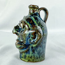 Load image into Gallery viewer, Signed Marvin Bailey Tiny Dark Blue Bug-Eyed 3.5 Teeth Ugly Face Jug
