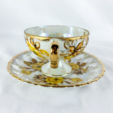 Load image into Gallery viewer, Vintage Royal Sealy Japan Yellow Roses Lusterware Teacup &amp; Saucer
