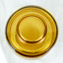 Load image into Gallery viewer, Vintage Bartlett Mushroom Motif Amber Glass Lidded Cookie Jar
